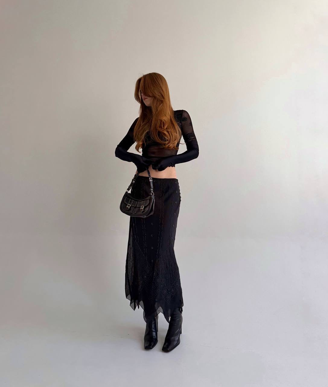 Vintage Laura Ashley beaded long skirt