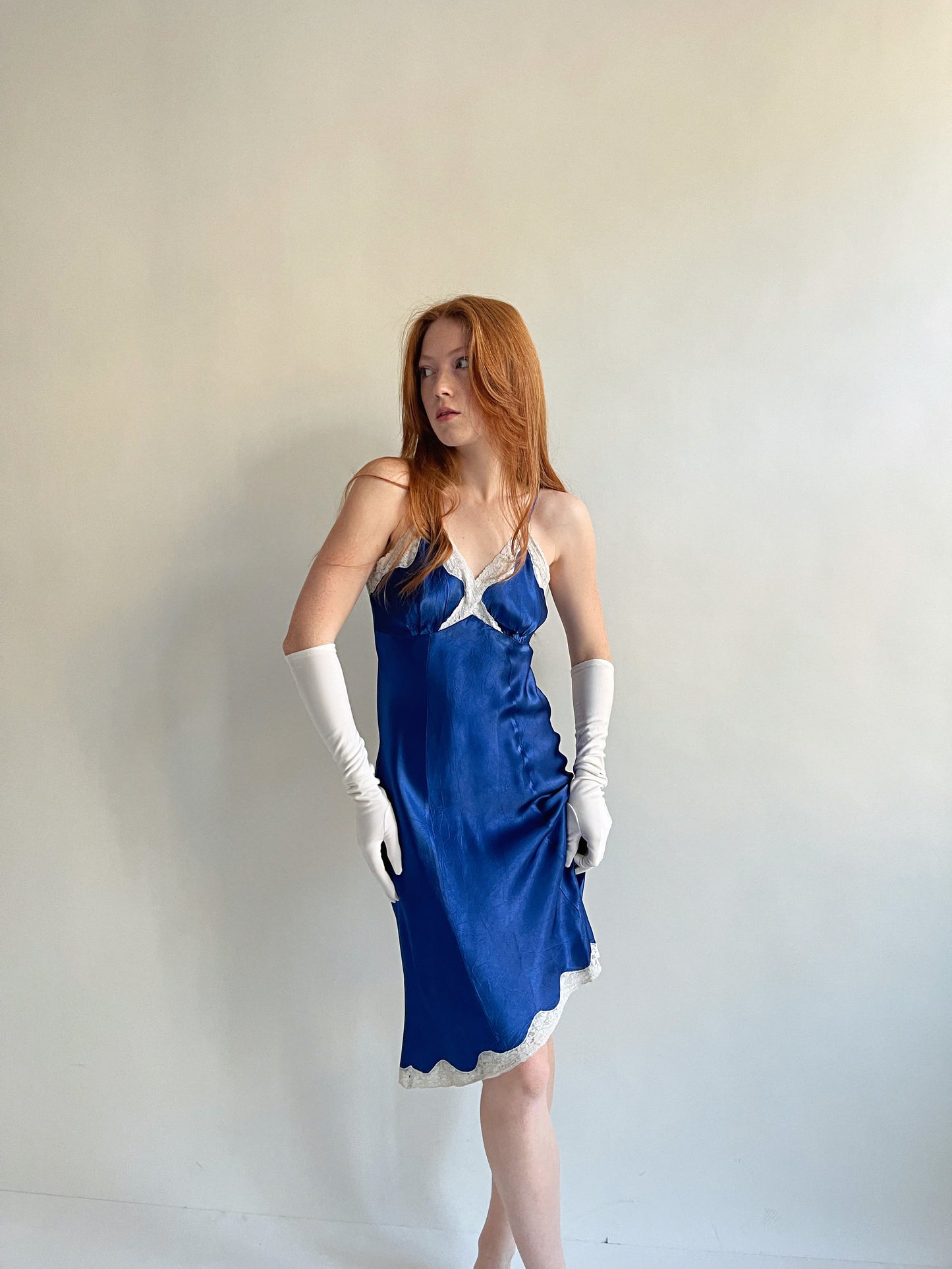 Vintage viscose satin slip night gown