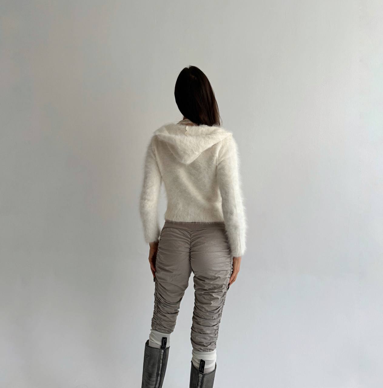 Vintage angora zip cardigan