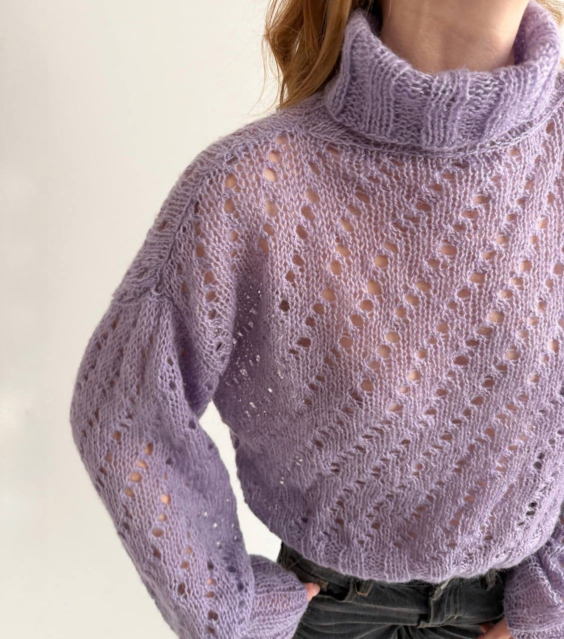 Vintage handmade lilac knit sweater