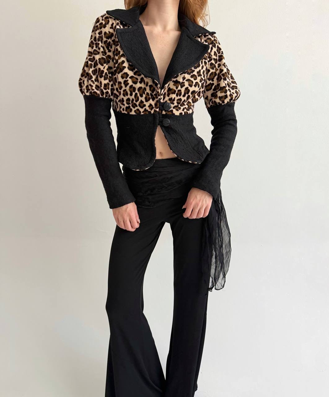 Vintage leopard printed blazer