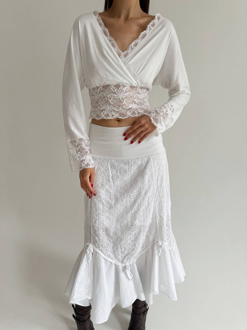Vintage viscose Austrian lace top