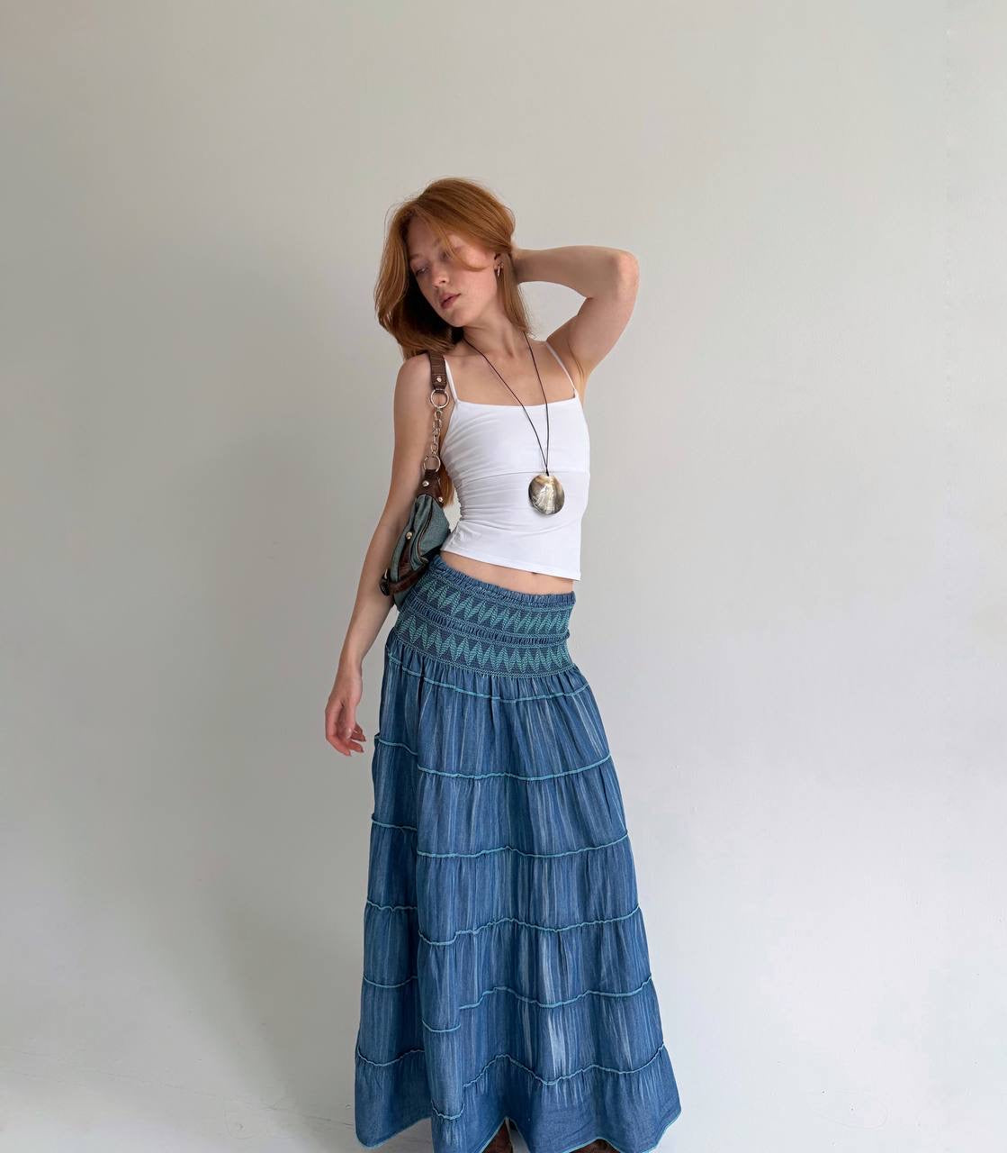Vintage 97% cotton boho skirt