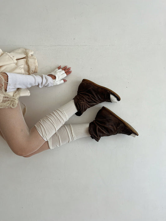 Genuine leather avant garde open toe boots