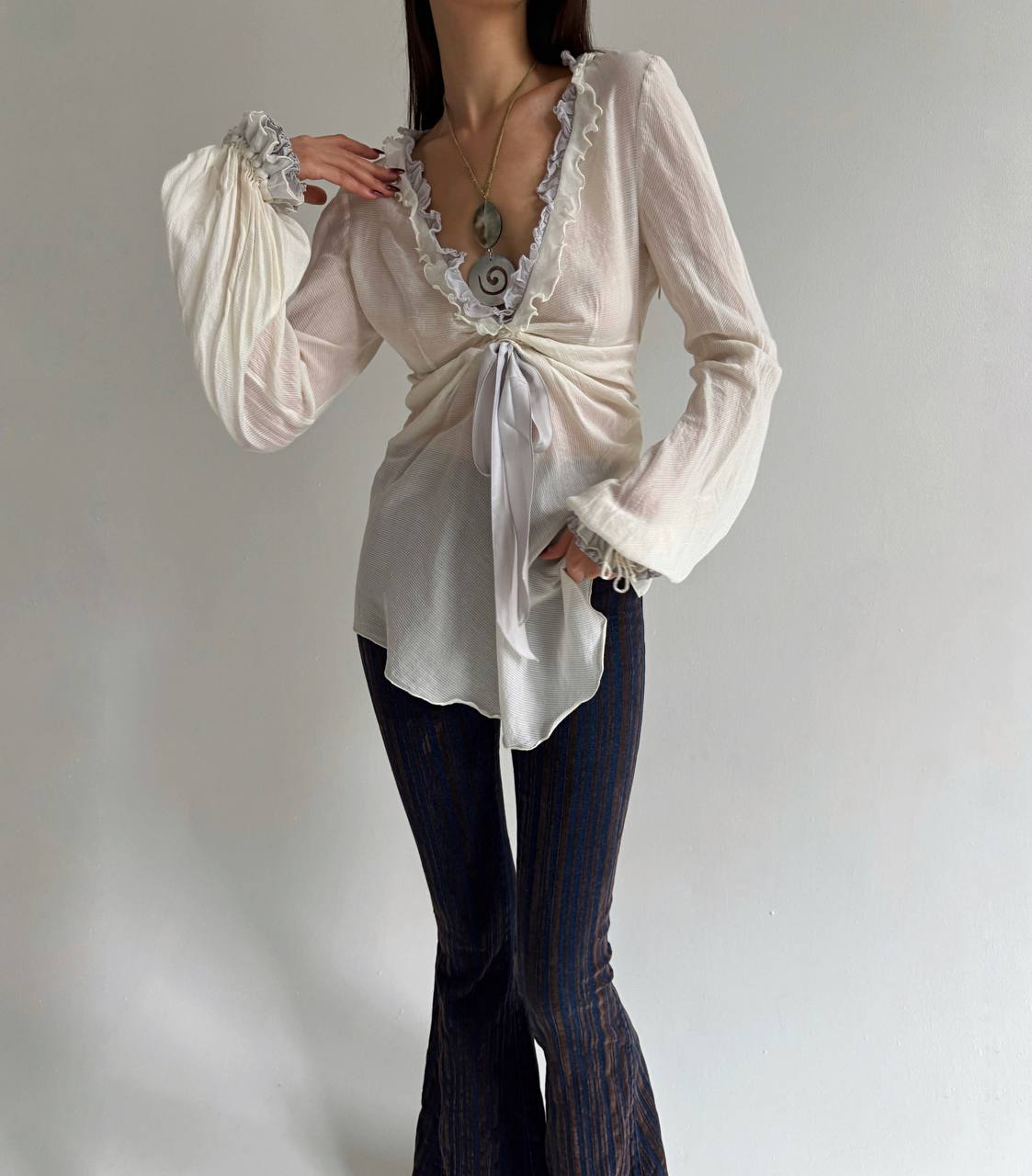 Sportmax pure silk and cotton boho blouse