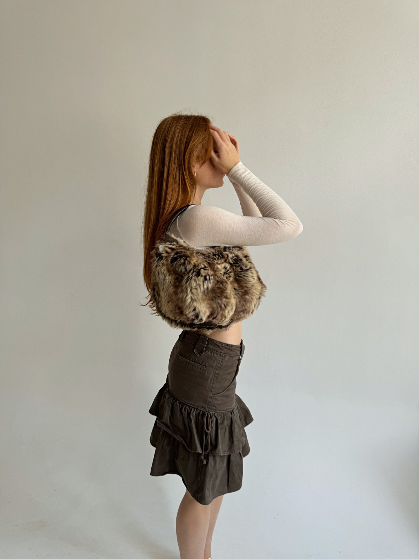 Vintage faux fur fluffy bag