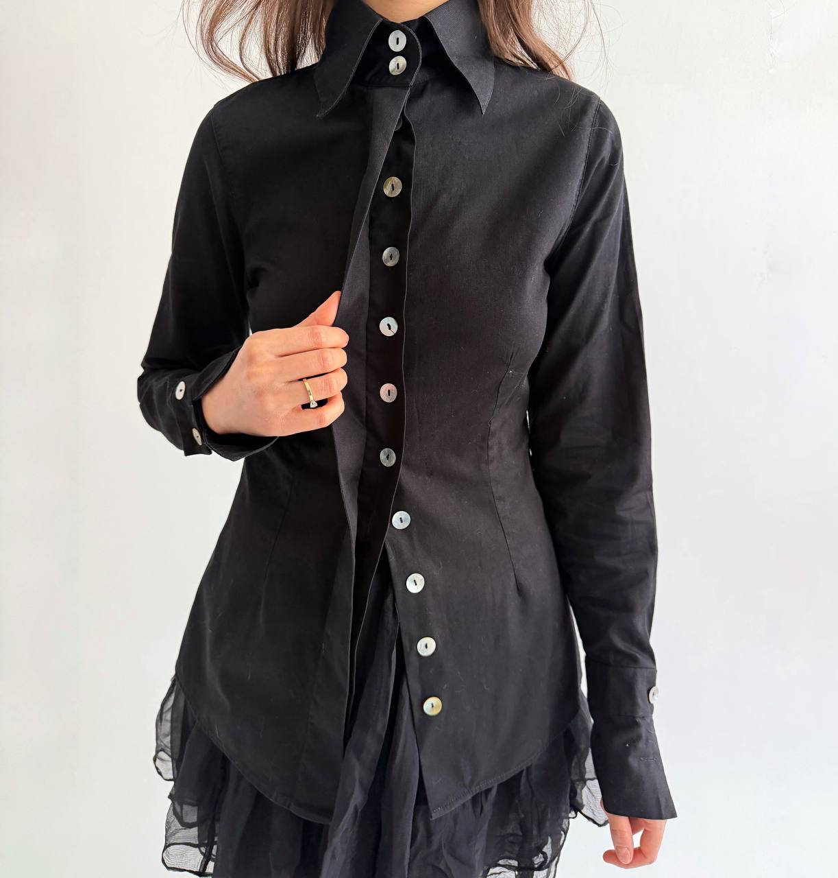 Anne Fontaine cotton black shirt