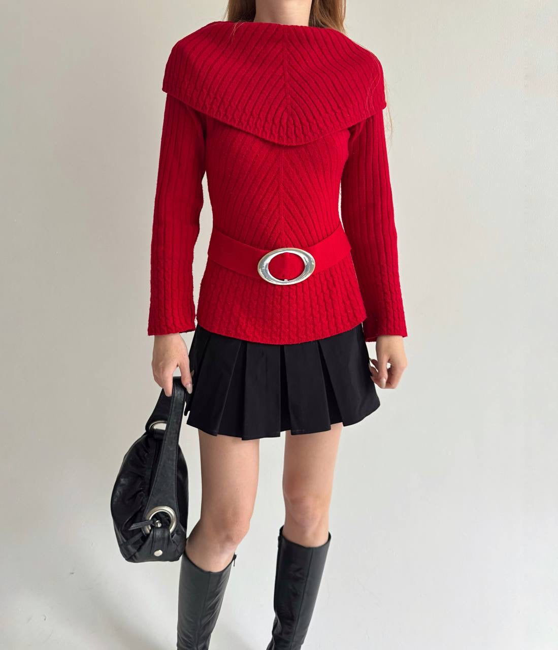 Vintage red knitted sweater