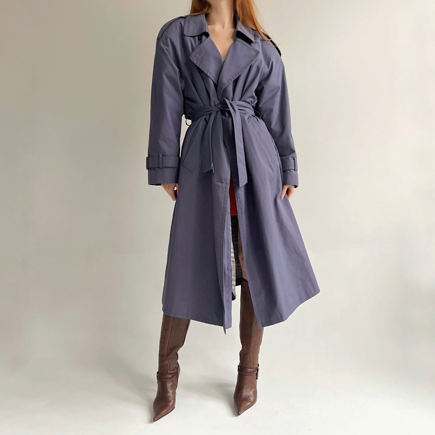 Vintage oversized trench coat with detachable warm lining