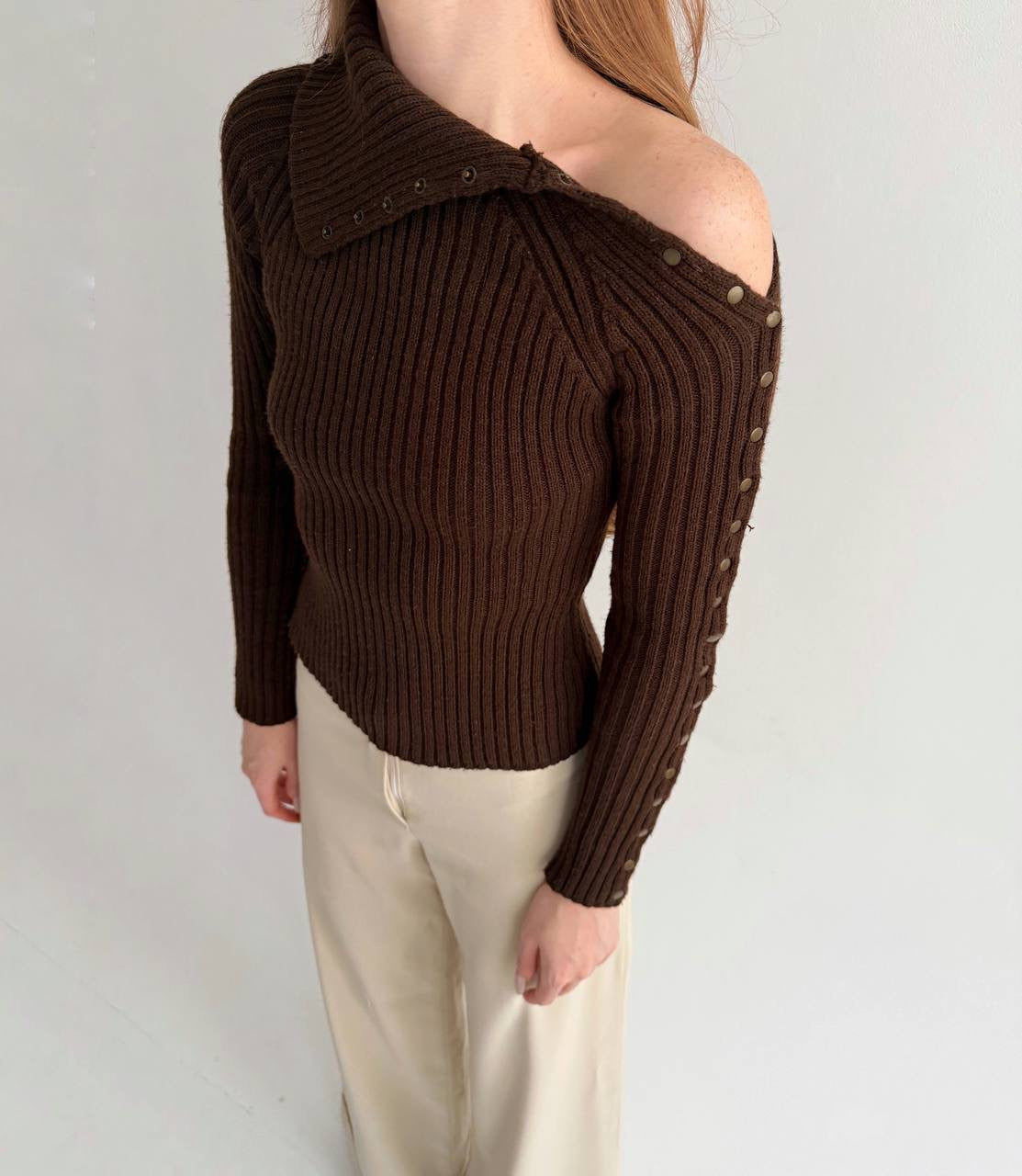 Vintage brown ribbed sweater