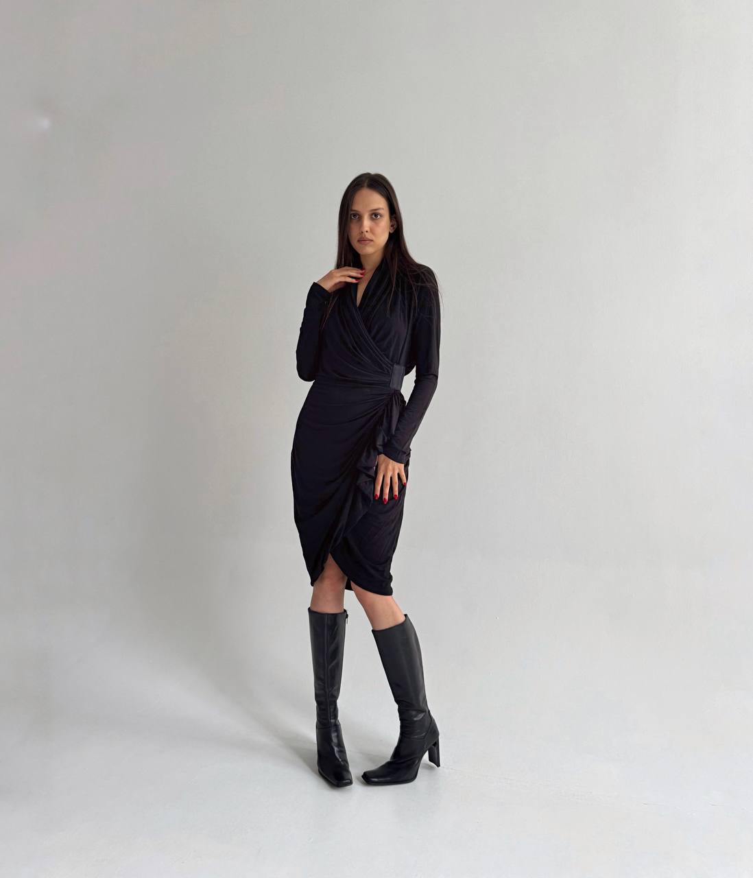 Avant garde All Saints viscose draped dress