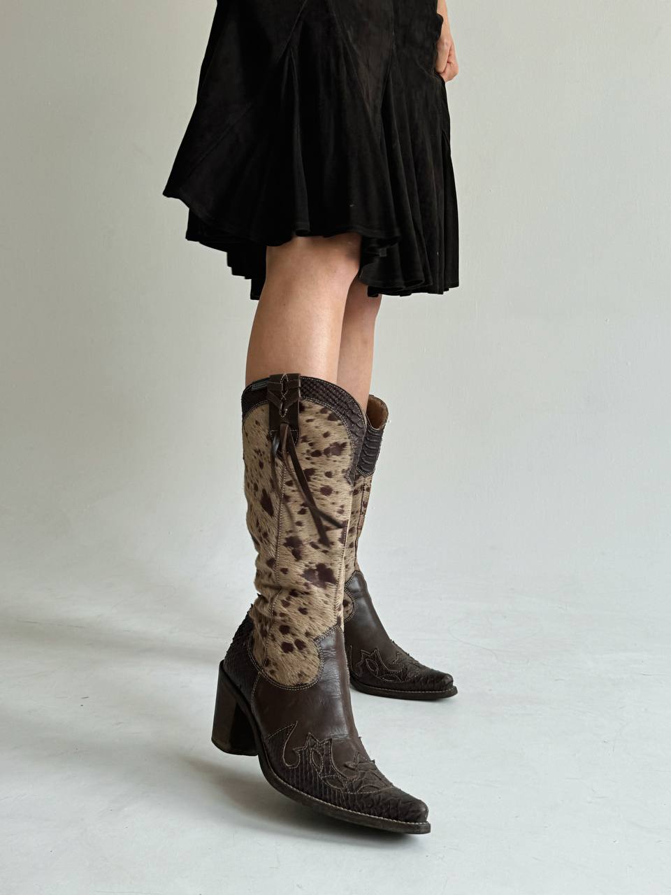 Vintage pony hair cowboy boots