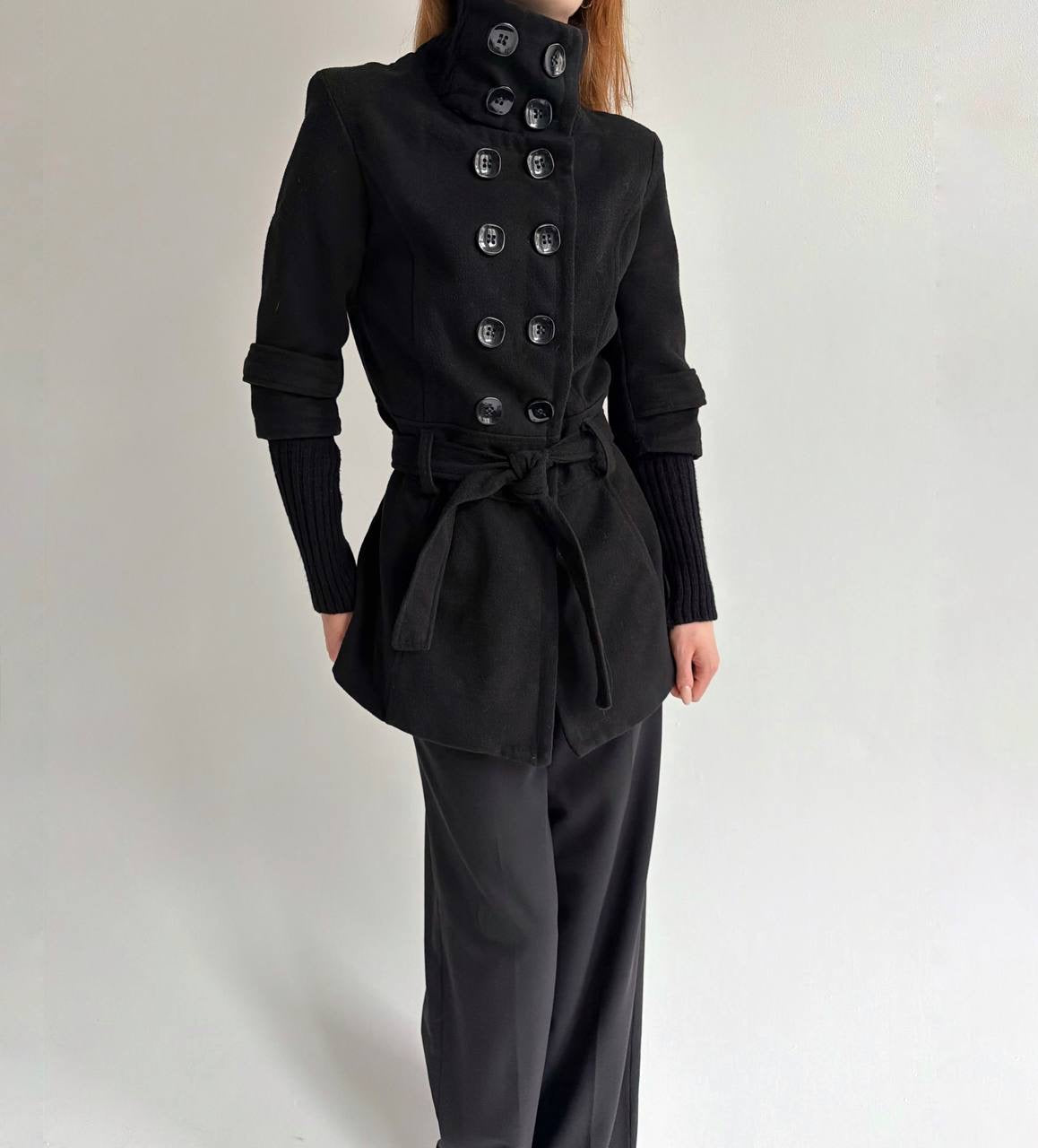 Vintage viscose blend coat with belt