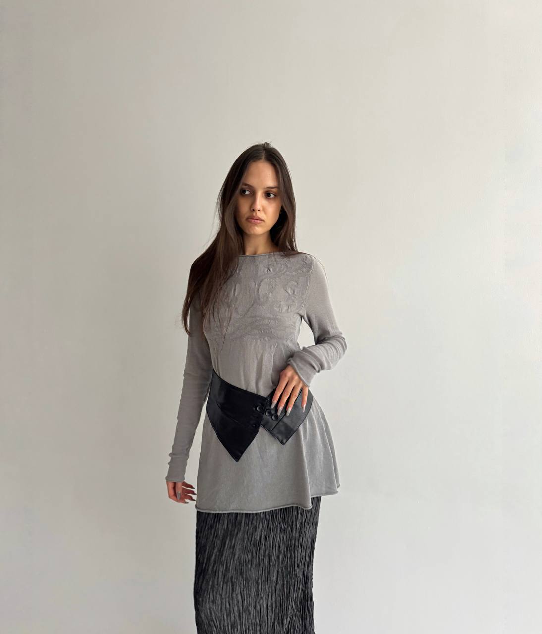 Vintage metallic pleated skirt