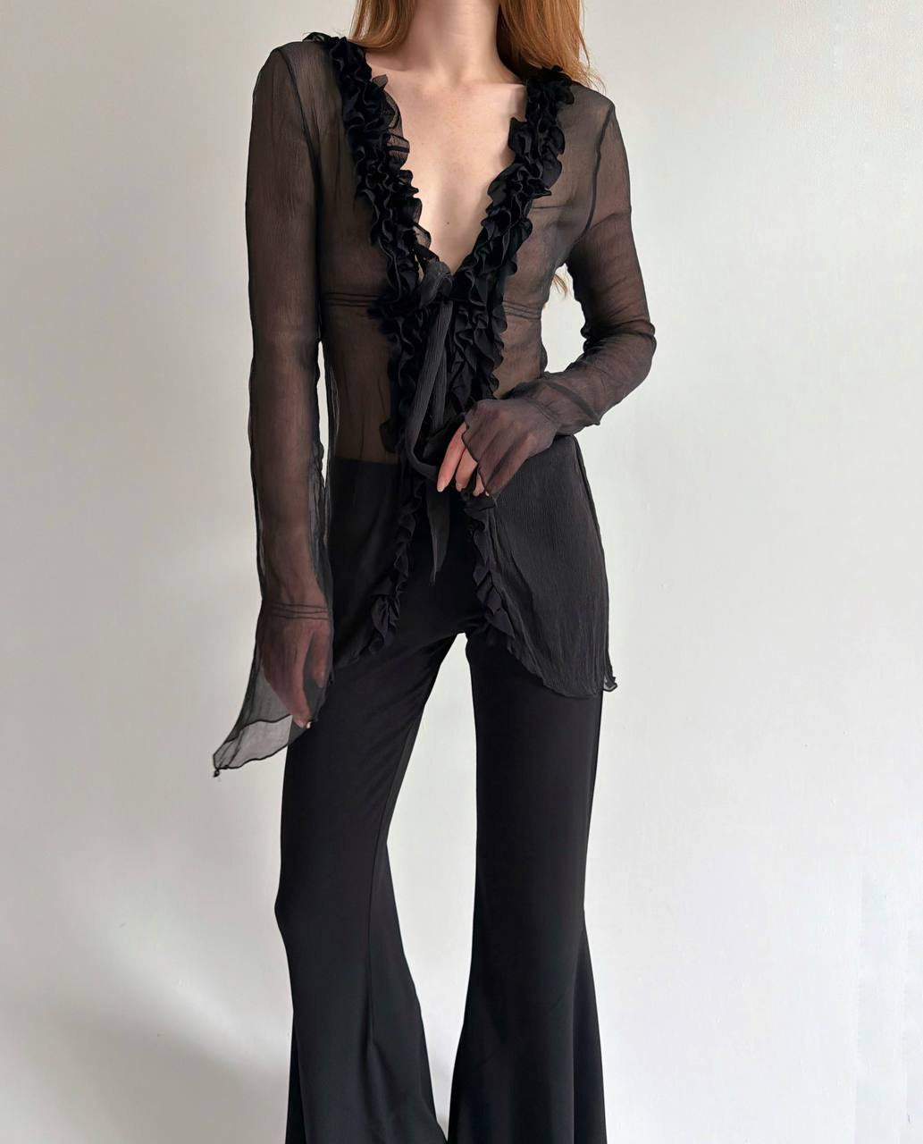 Vintage 100% pure silk long blouse