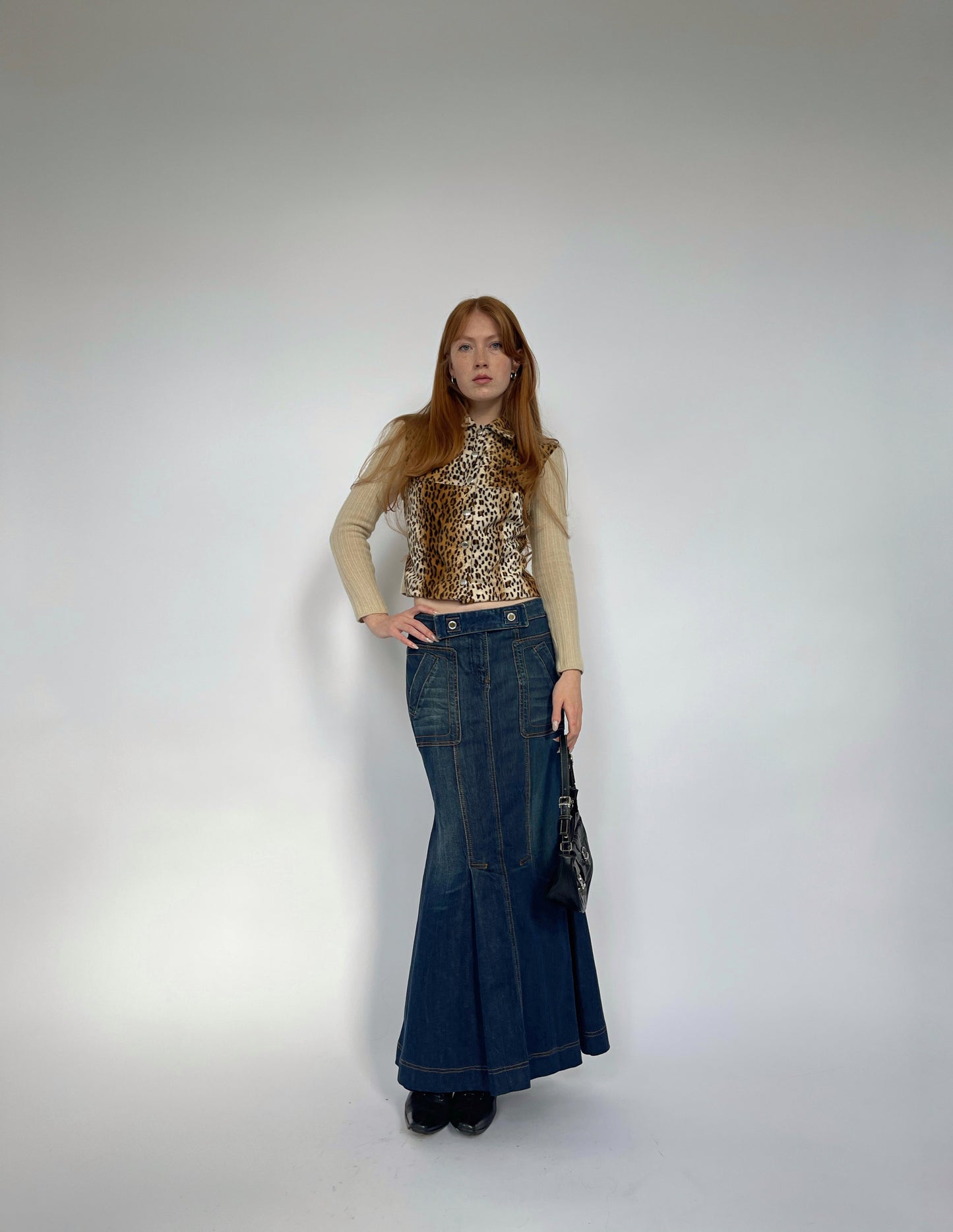 Just Cavalli denim maxi skirt