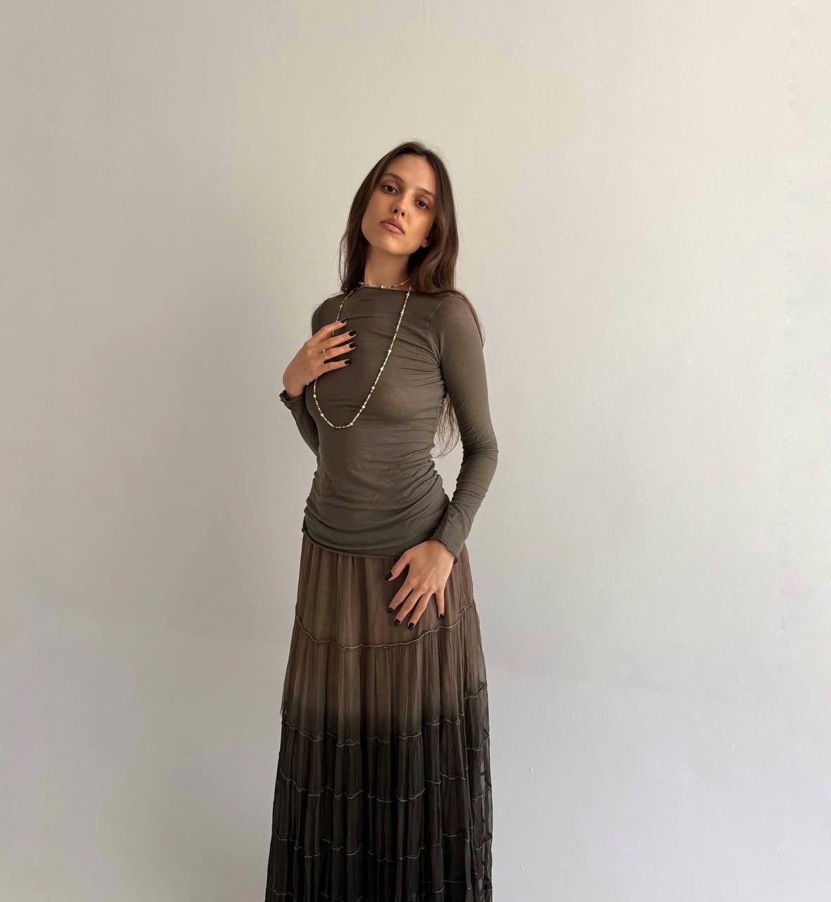 Vintage viscose ombré skirt