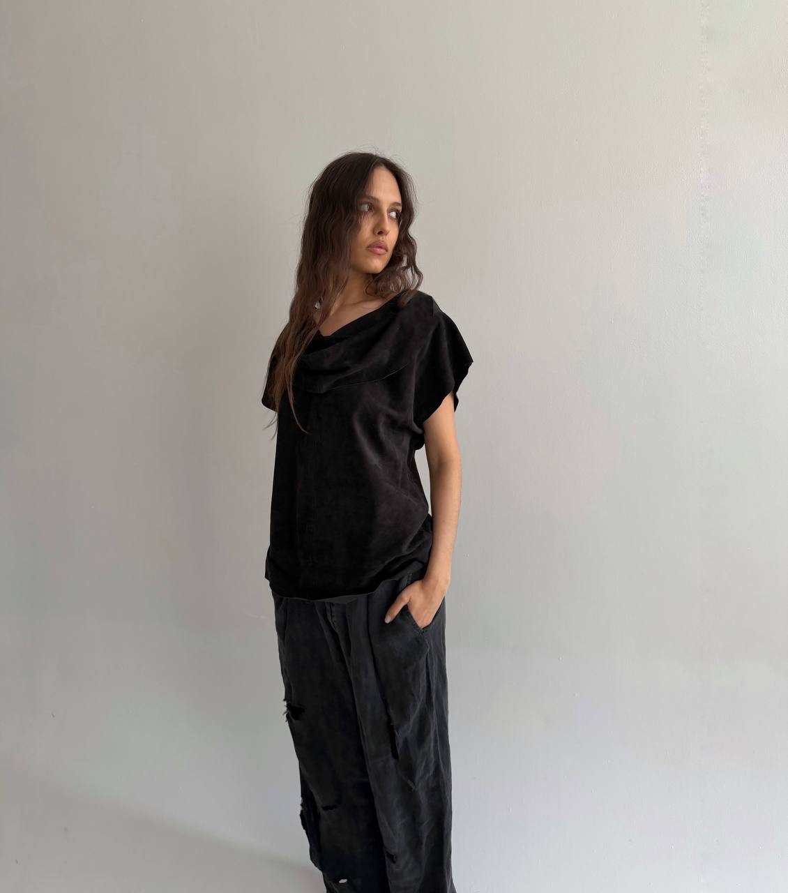 Vintage genuine leather blouse