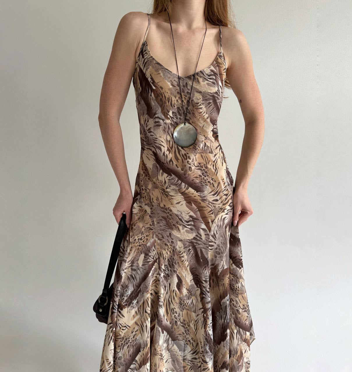 Y2K viscose asymmetrical maxi dress