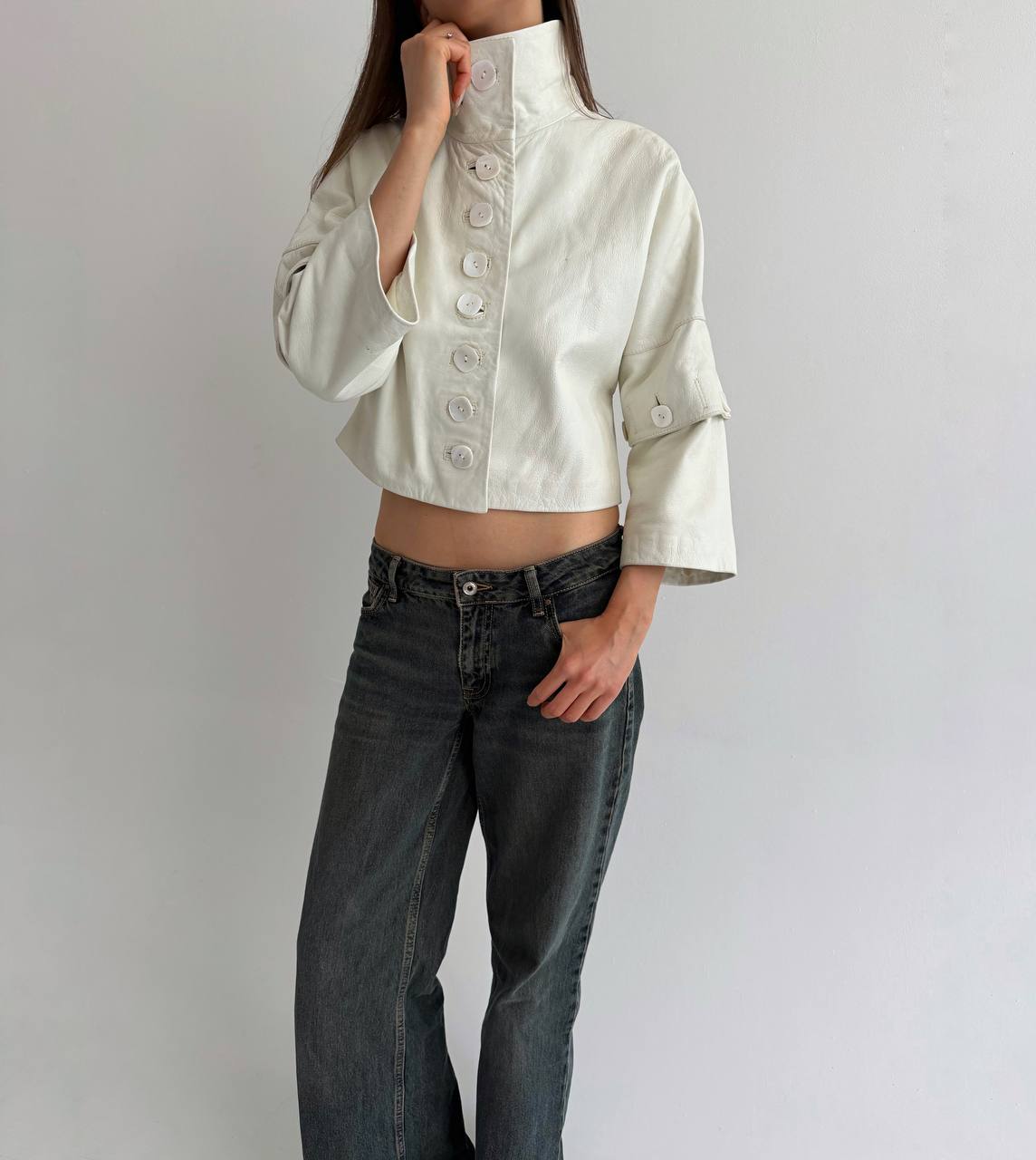 Max Mara genuine leather avant garde jacket