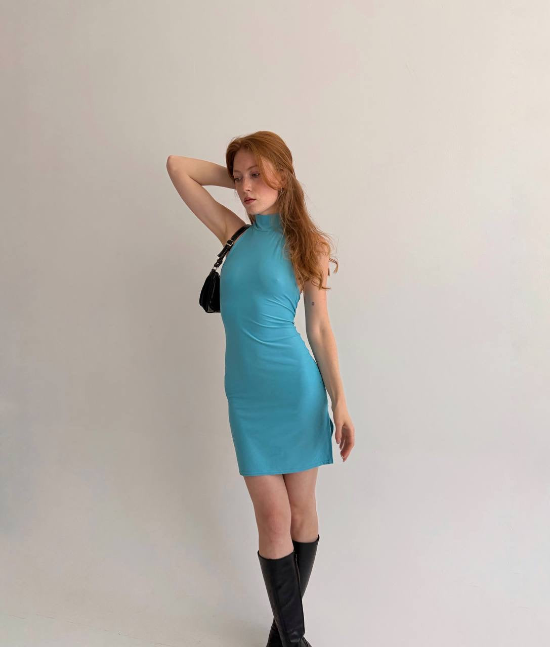 Vintage turquoise body on fitted dress
