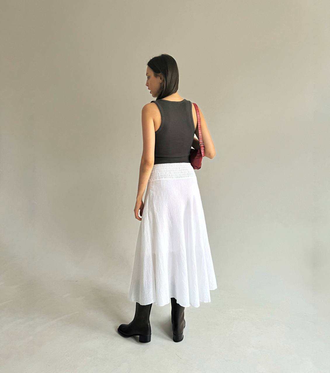 Vintage cotton maxi white skirt