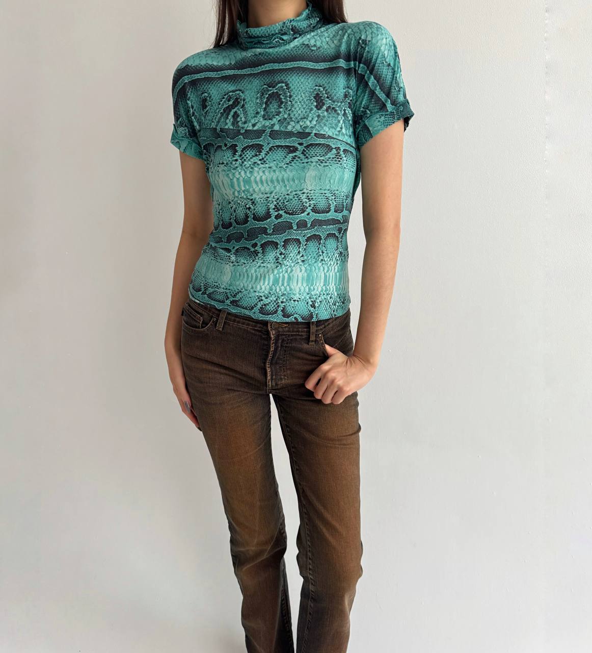 Vintage Just Cavalli turquoise blouse