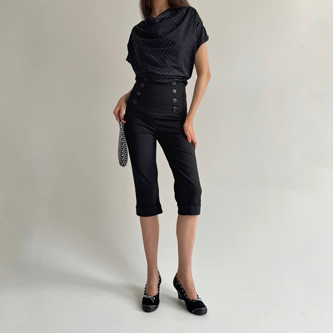Vintage cotton high waisted capris