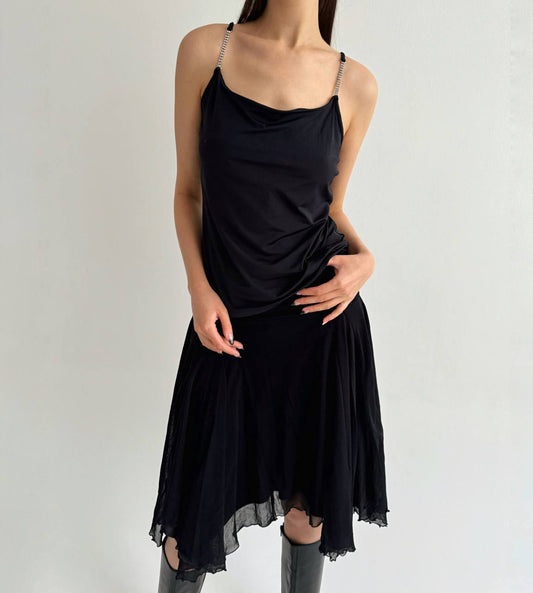 Vintage rhinestone strap top
