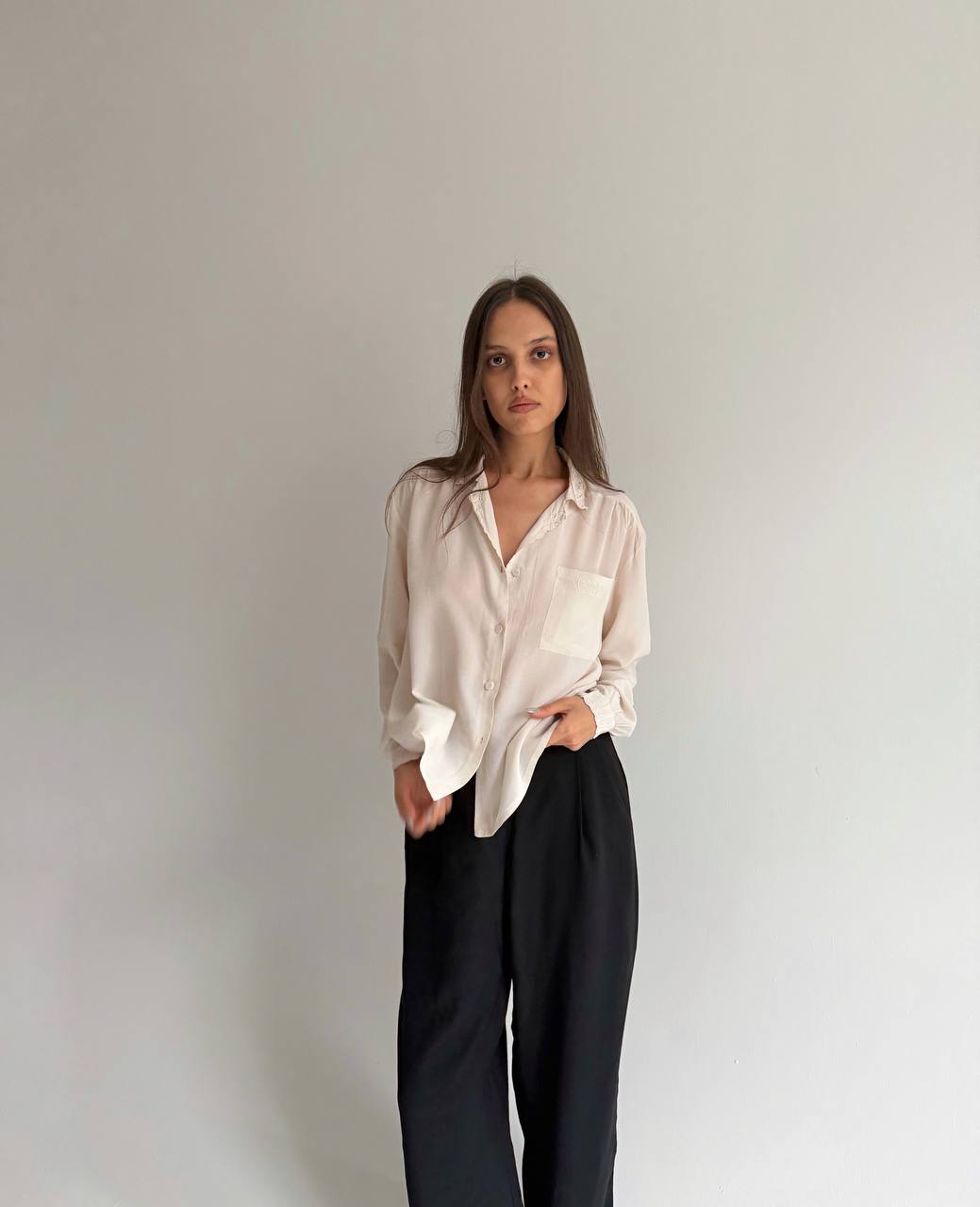 Vintage embroidered silk shirt