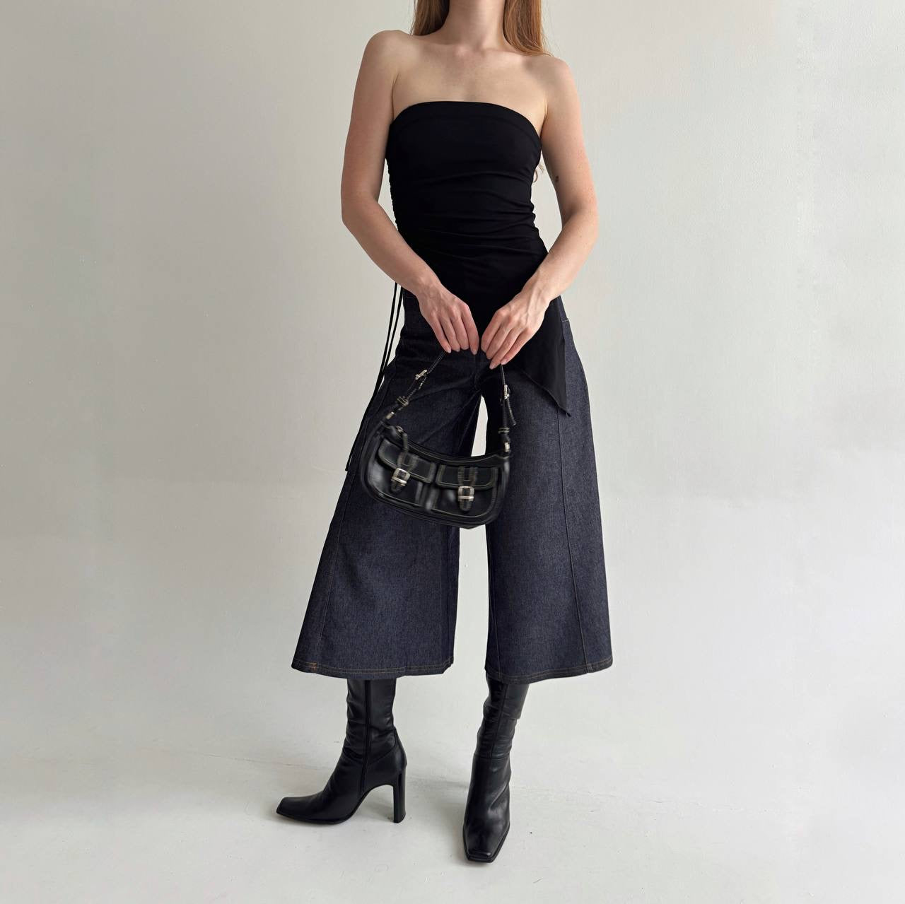 Vintage denim wide culottes