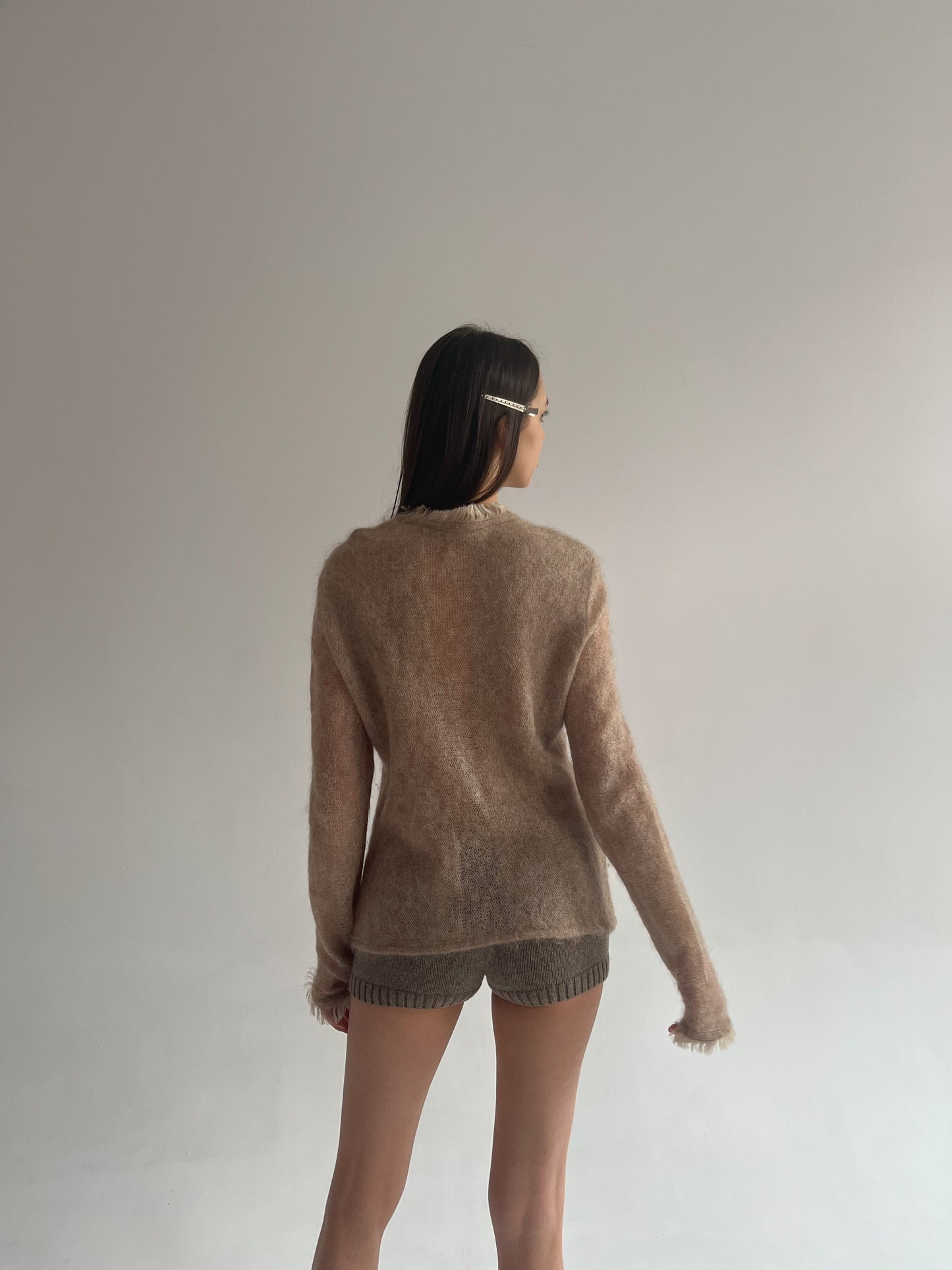 Roberto Cavalli mohair beige oversized sweater