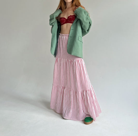 Vintage cotton striped maxi skirt