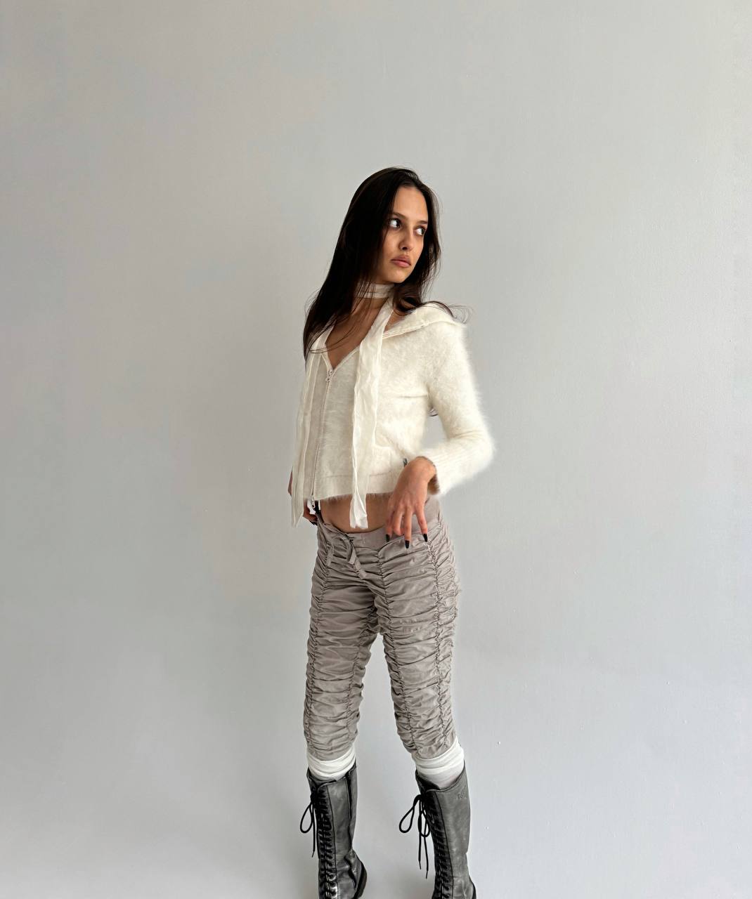 Vintage angora zip cardigan