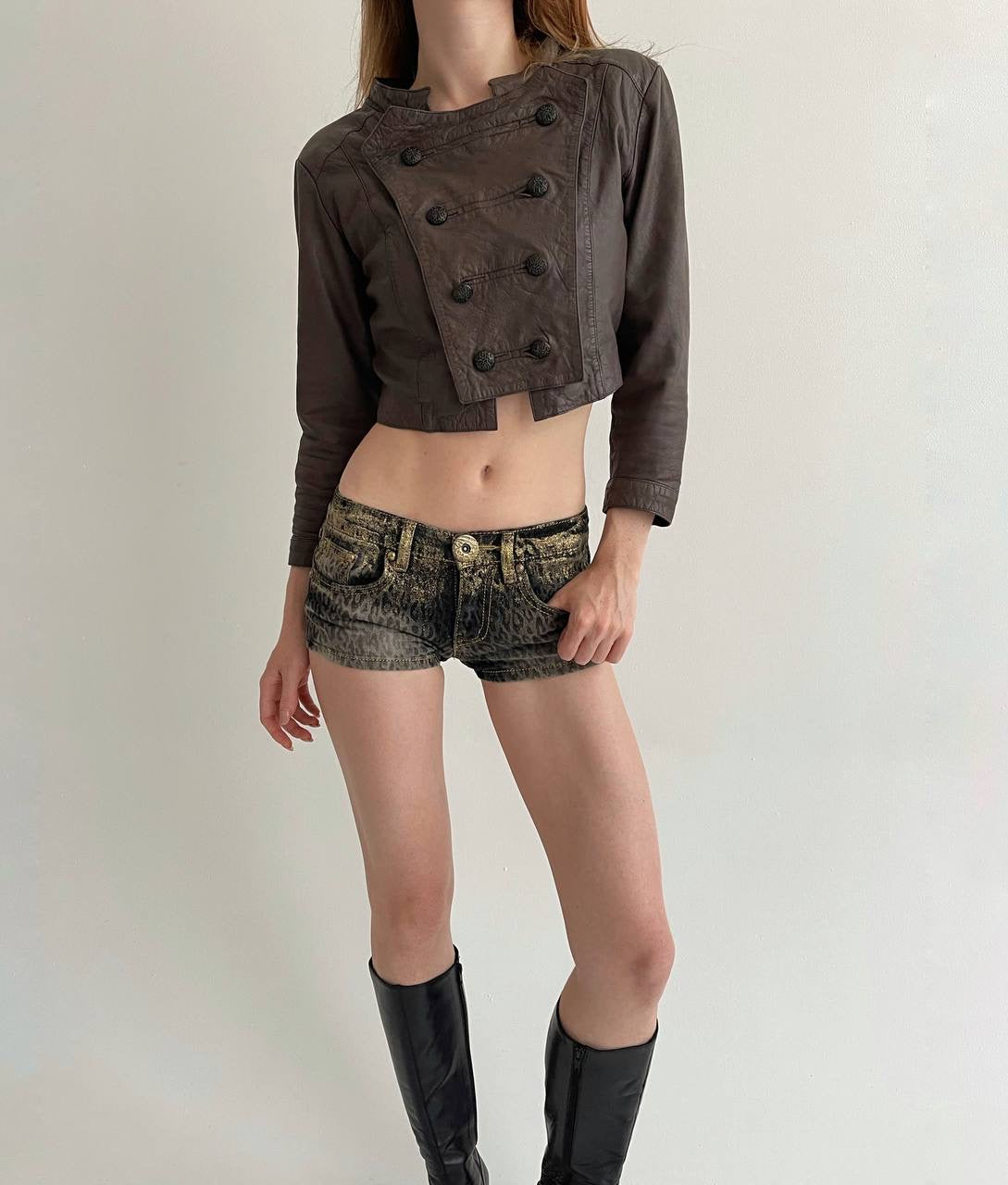 Vintage genuine leather brown jacket