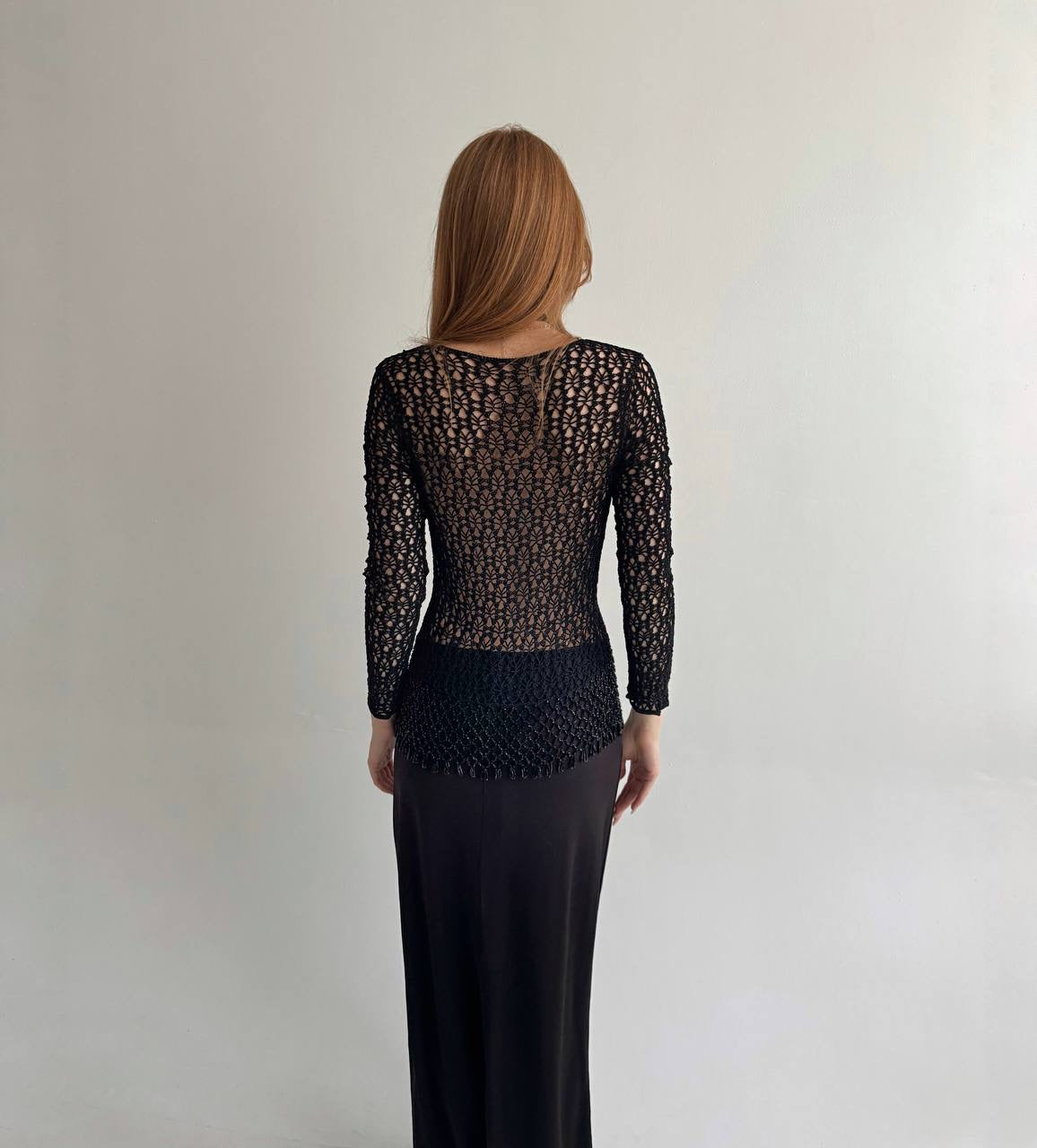 Vintage viscose crochet cardigan ю