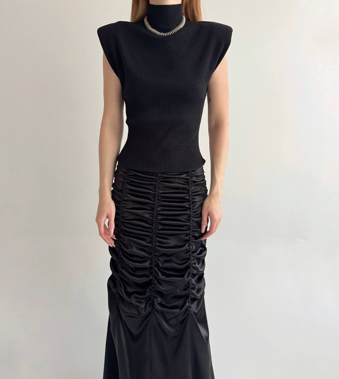 Vintage viscose blouse with shoulder pads