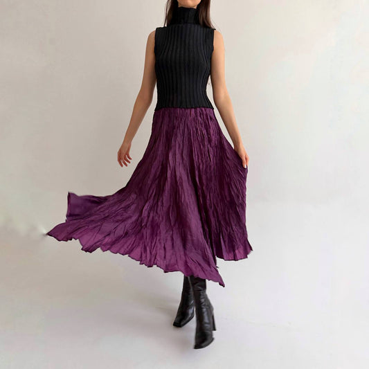 Vintage purple pleated skirt