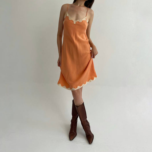 Vintage french pure silk slip dress