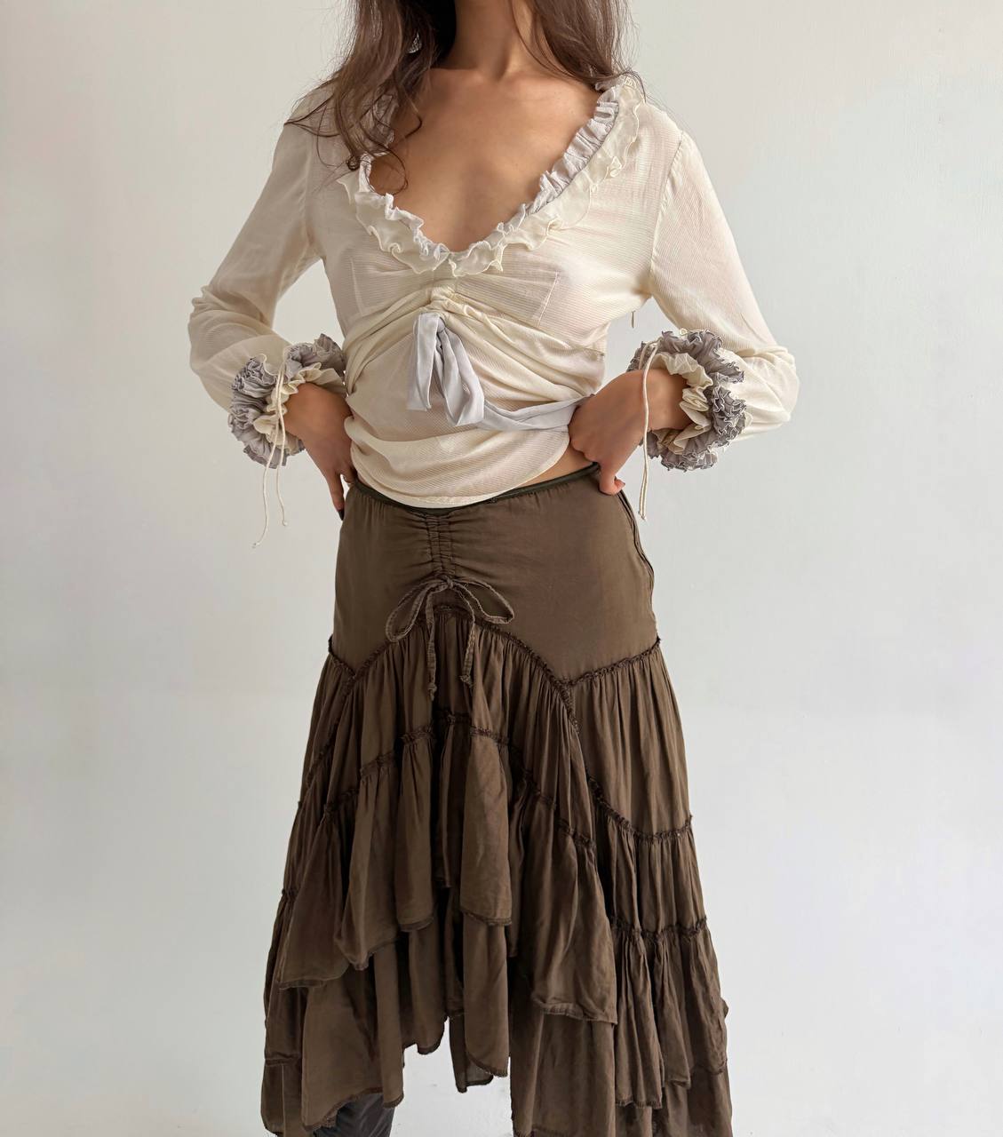 Vintage cotton ruffled skirt