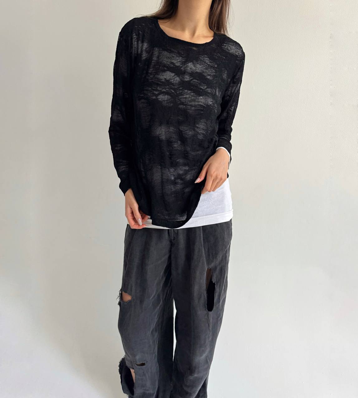 Vintage mesh avant garde blouse