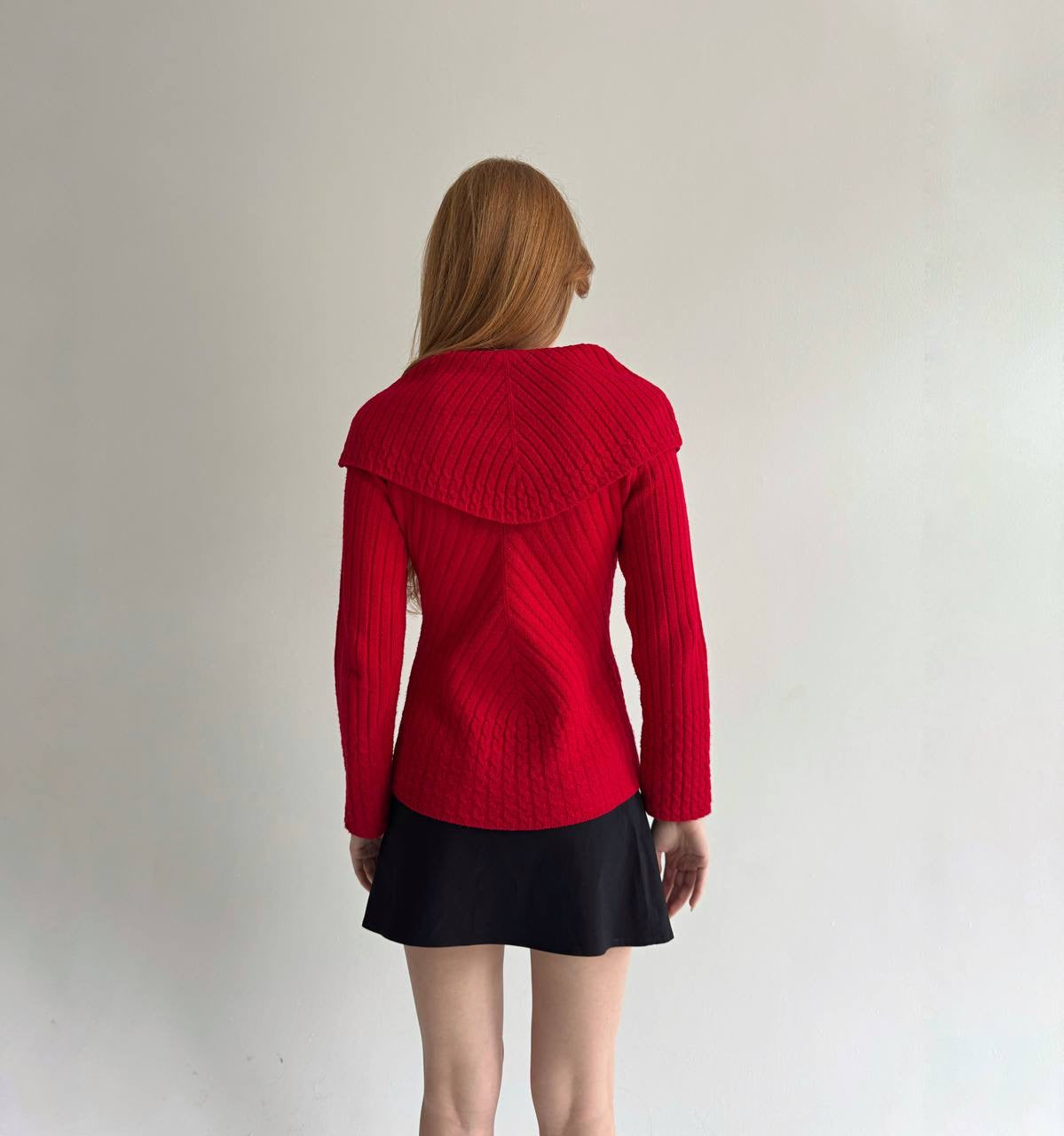 Vintage red knitted sweater