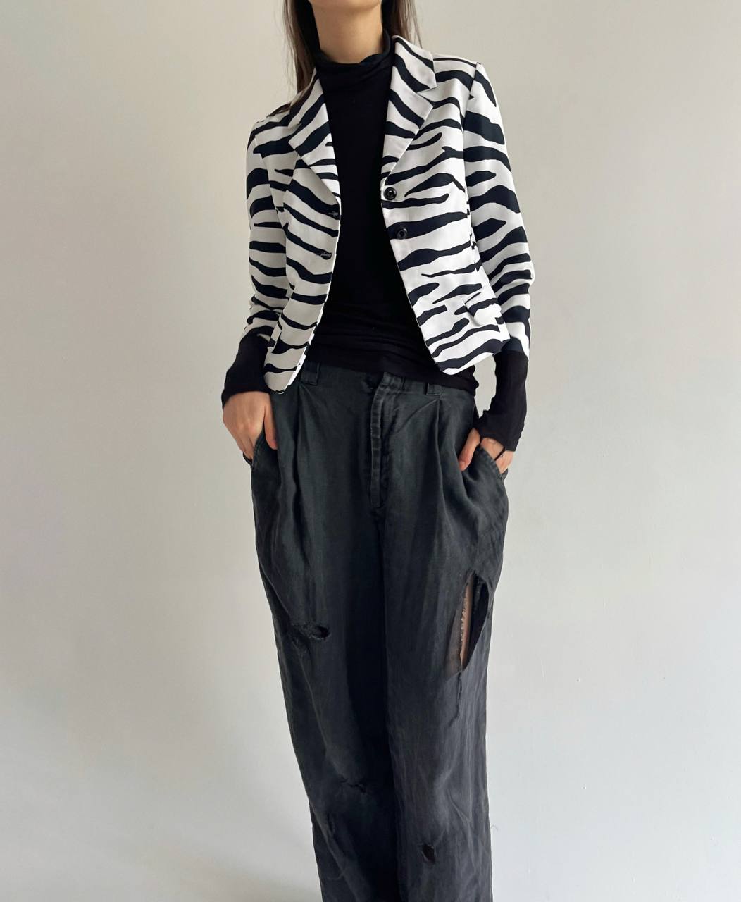 Plein Sud zebra cropped blazer