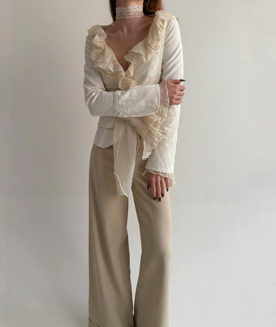 Y2K 97% cotton cream blazer