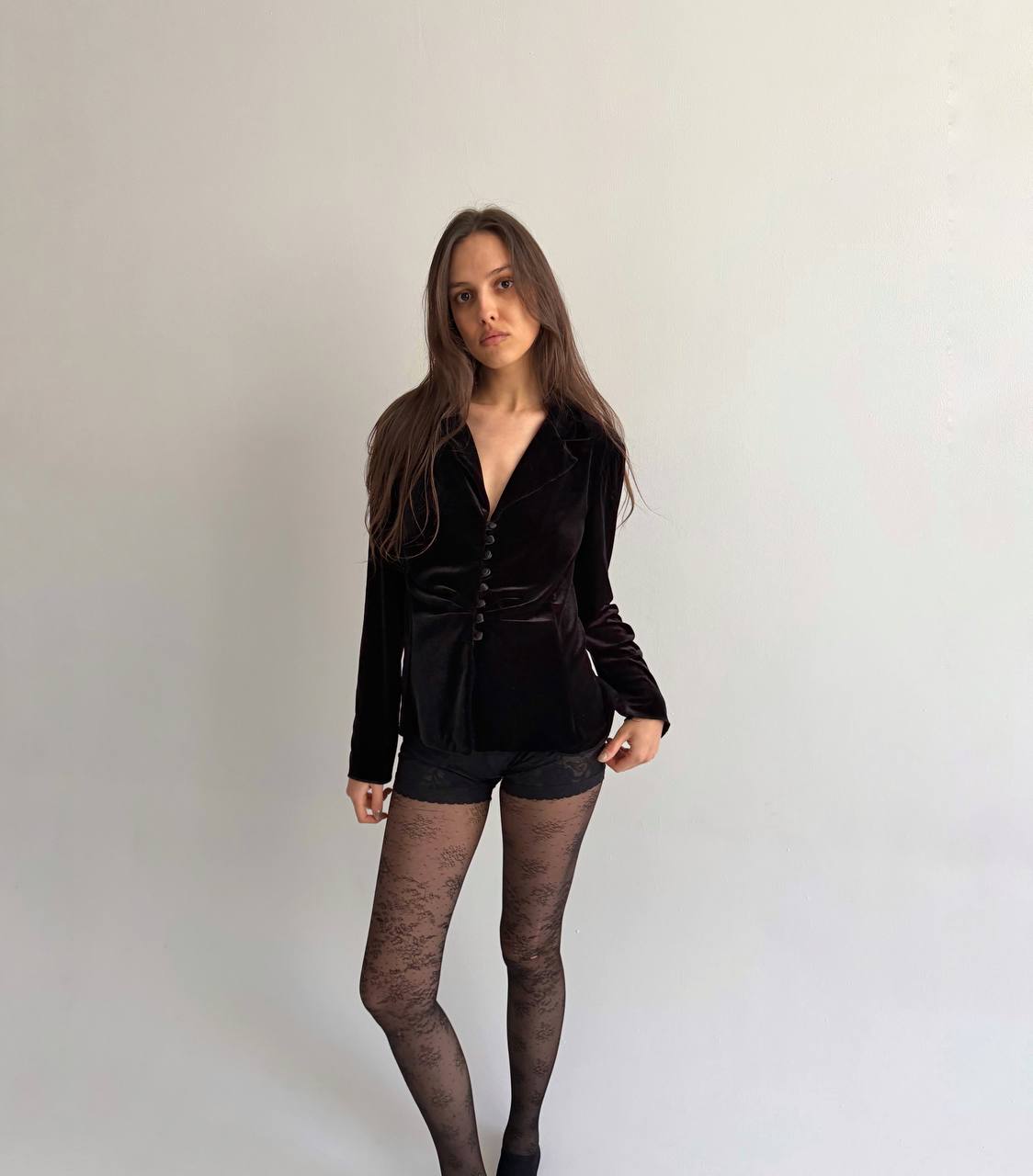 Vintage black velvet blazer