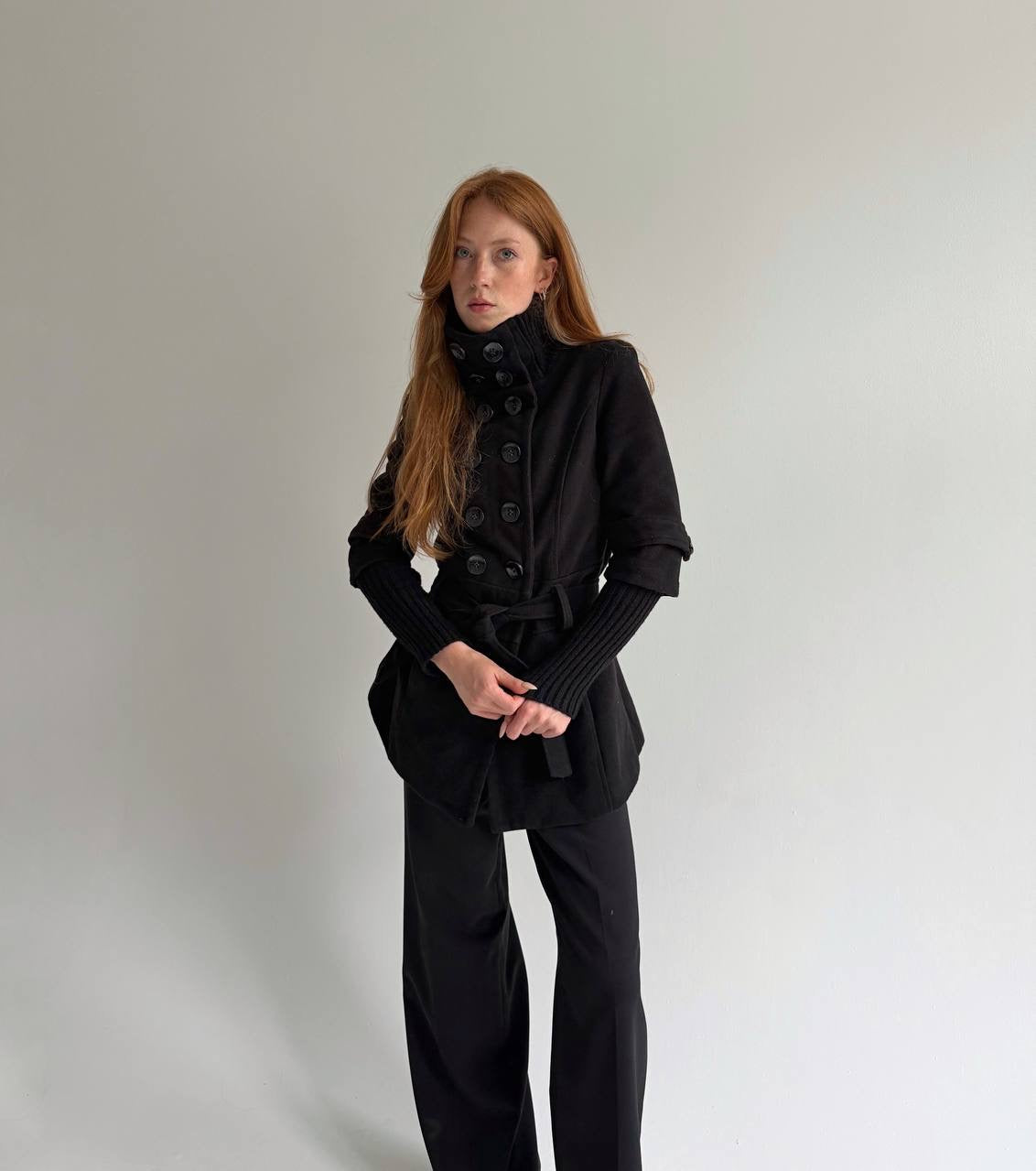 Vintage viscose blend coat with belt