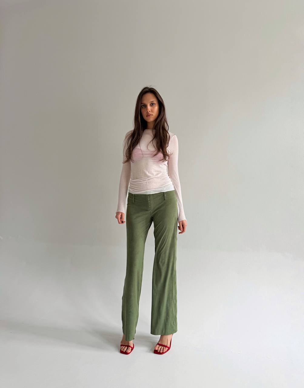 Vintage Plein Sud faux suede green pants