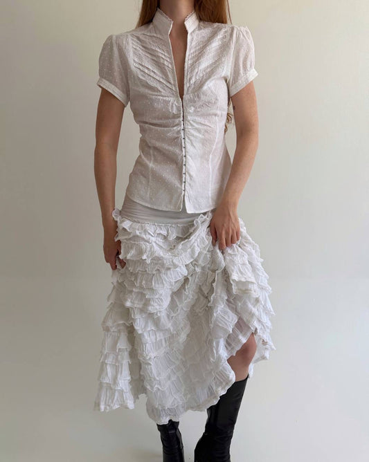 y2k cotton white cottagecore blouse