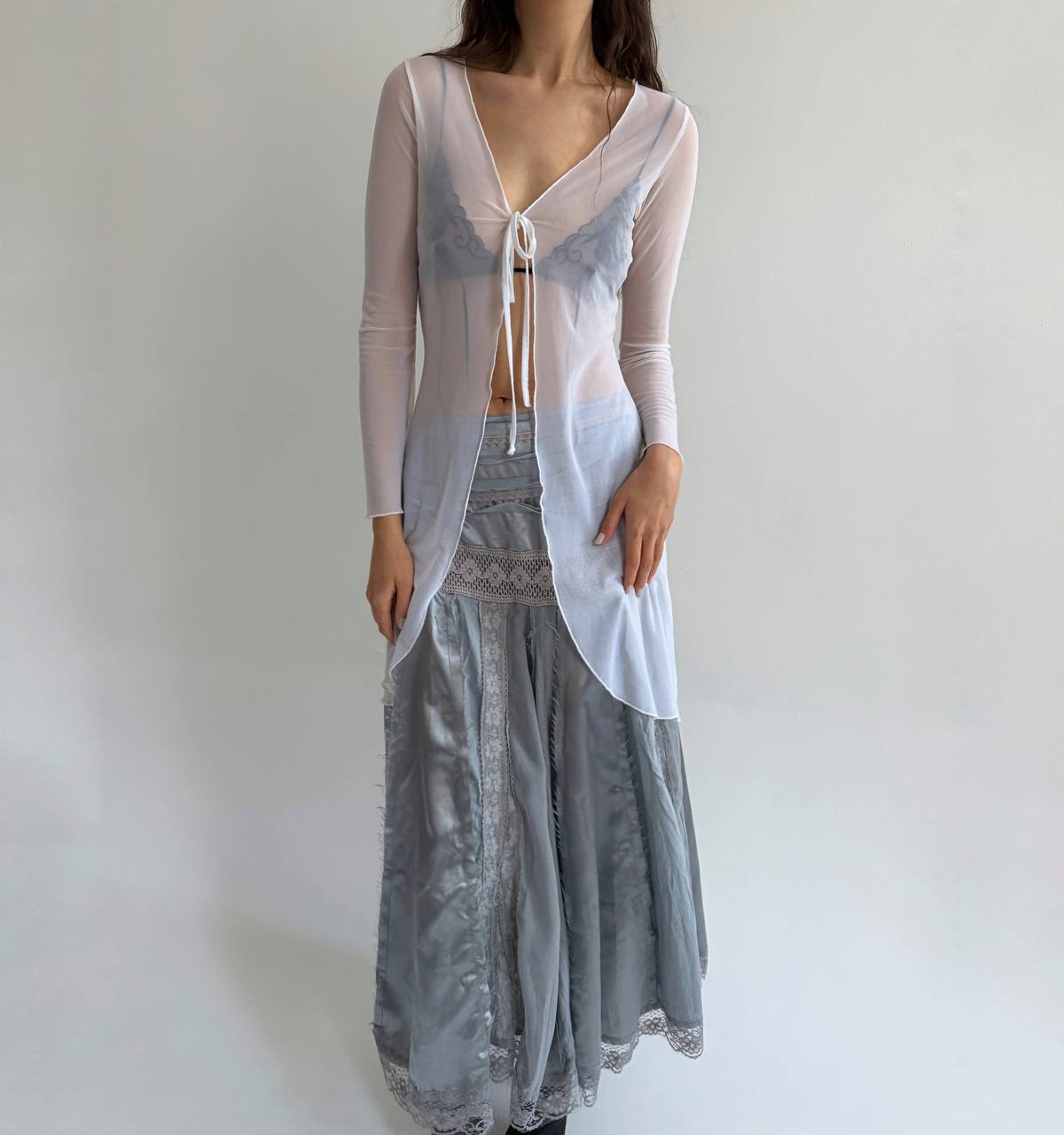 Vintage mesh white blouse