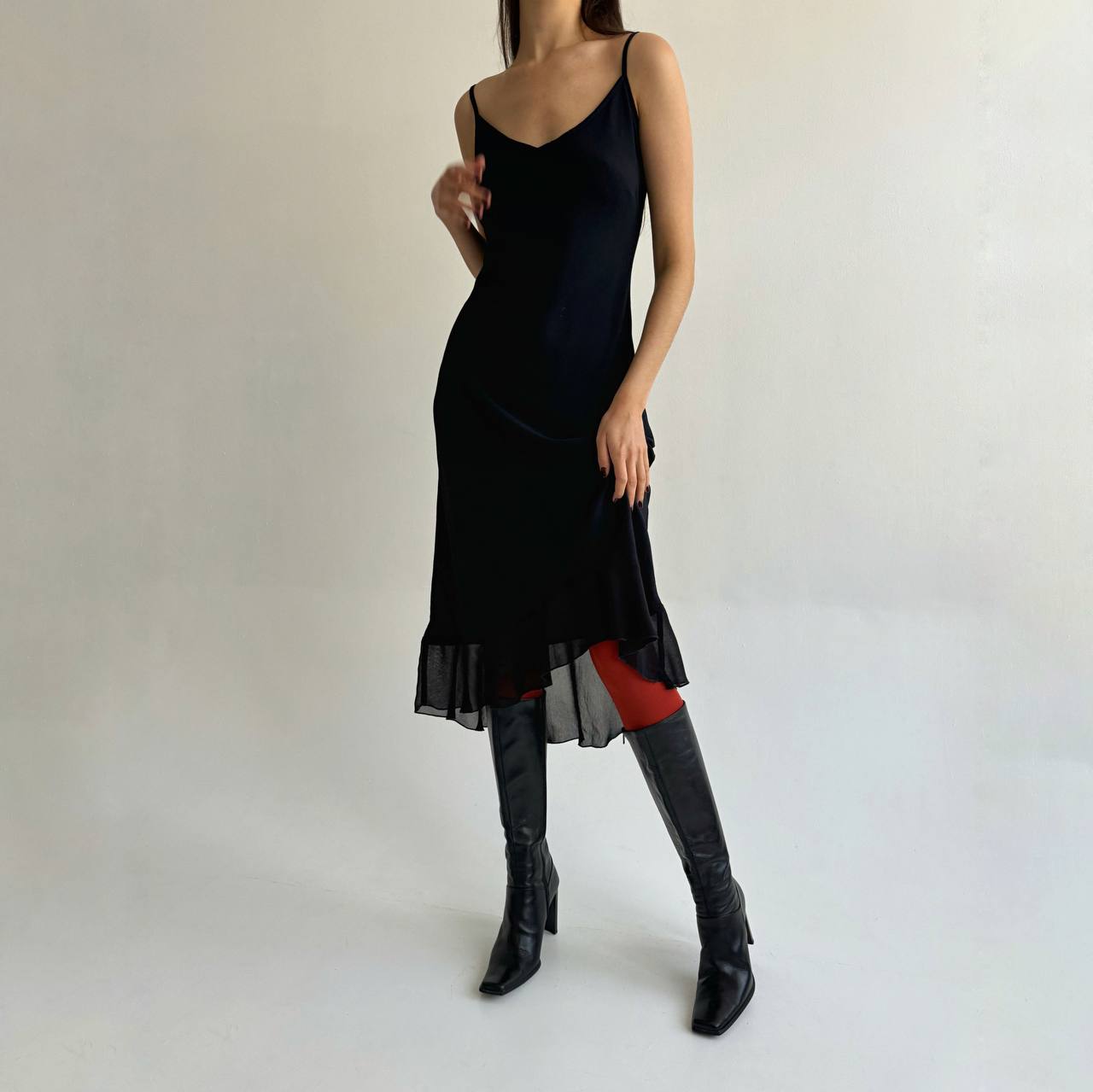 Vintage viscose black dress